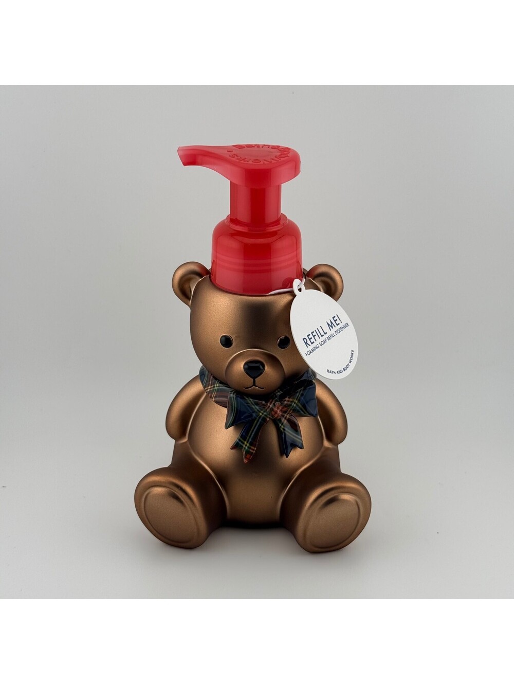 Bath & Body Works Festive Teddy Bear Foaming Hand Soap Dispenser Holiday NEW